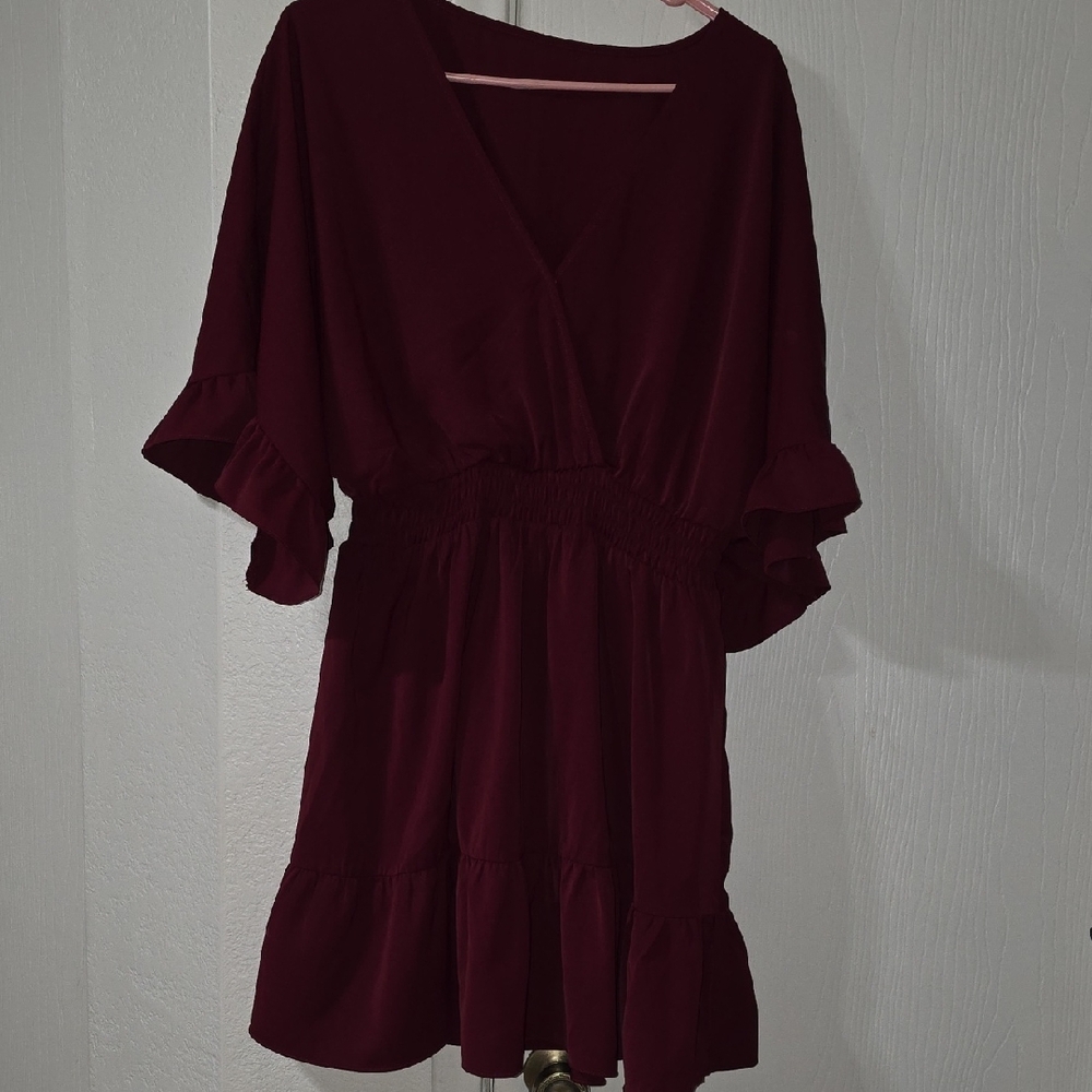 Chic Burgundy Mini Dress